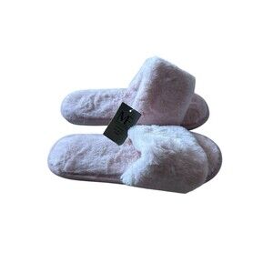 NWT Modern Expressions Soft Plush Pink Slipperes Women's L/XL 9-10 NEW Faux Fur